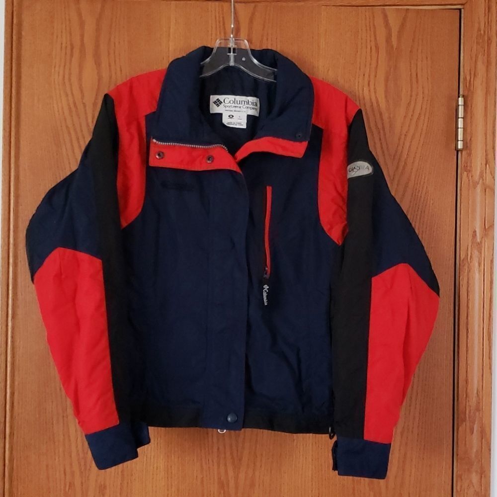 EUC Ladies Navy Blue Red Columbia Coat Jacket Sz M